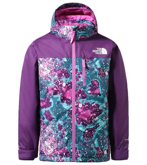THE NORTH FACE Snowquest Plus wasserabweisende Winter-Jacke für Mädchen mit abnehmbarer Kapuze Schnee-Jacke im gesprenkeltem All